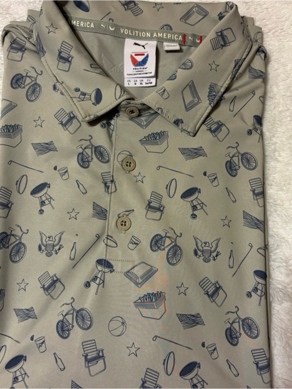Mens Puma Golf Polo Large Bar B Que Theme